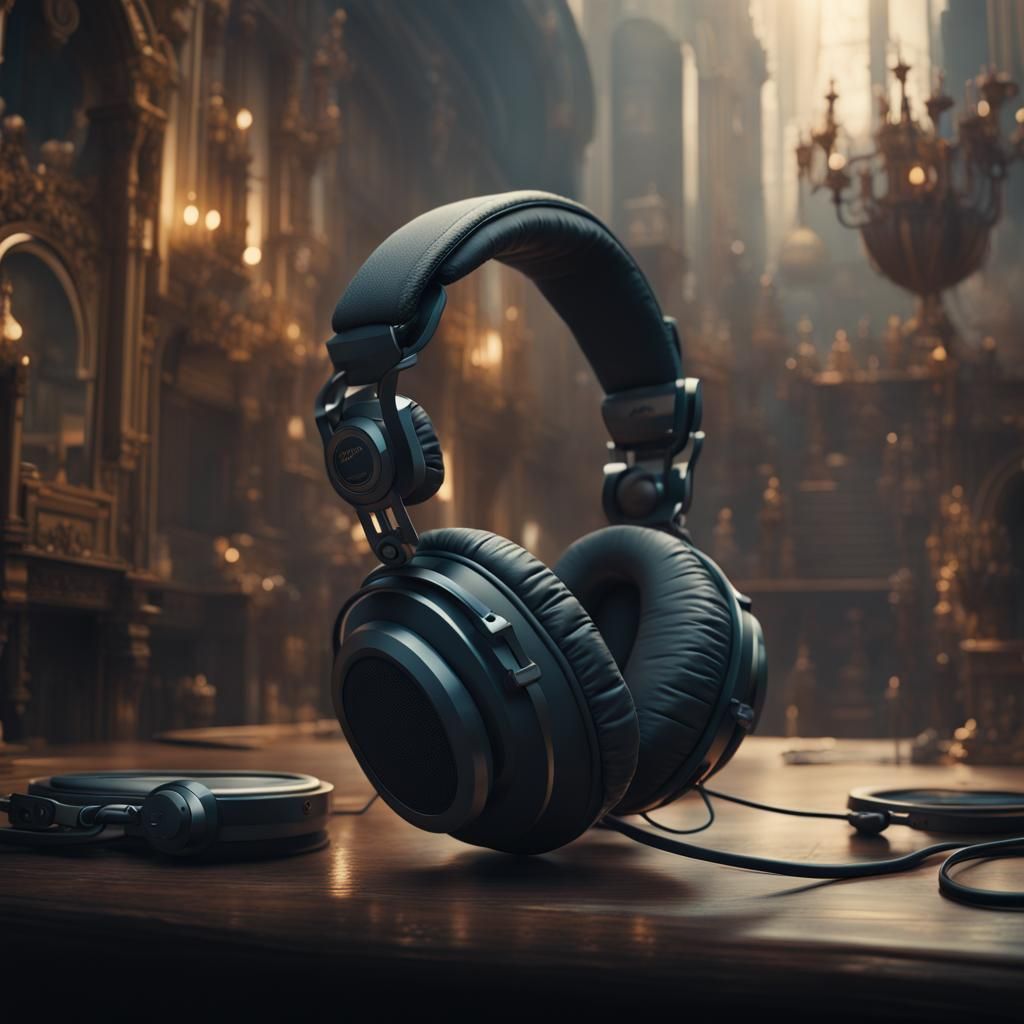 Cinematic Headphones in Detailed Digital Matte Painting