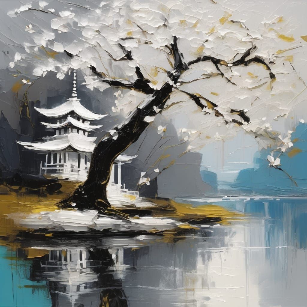 Dreamy White Wonderland in Distressed Watercolor Style