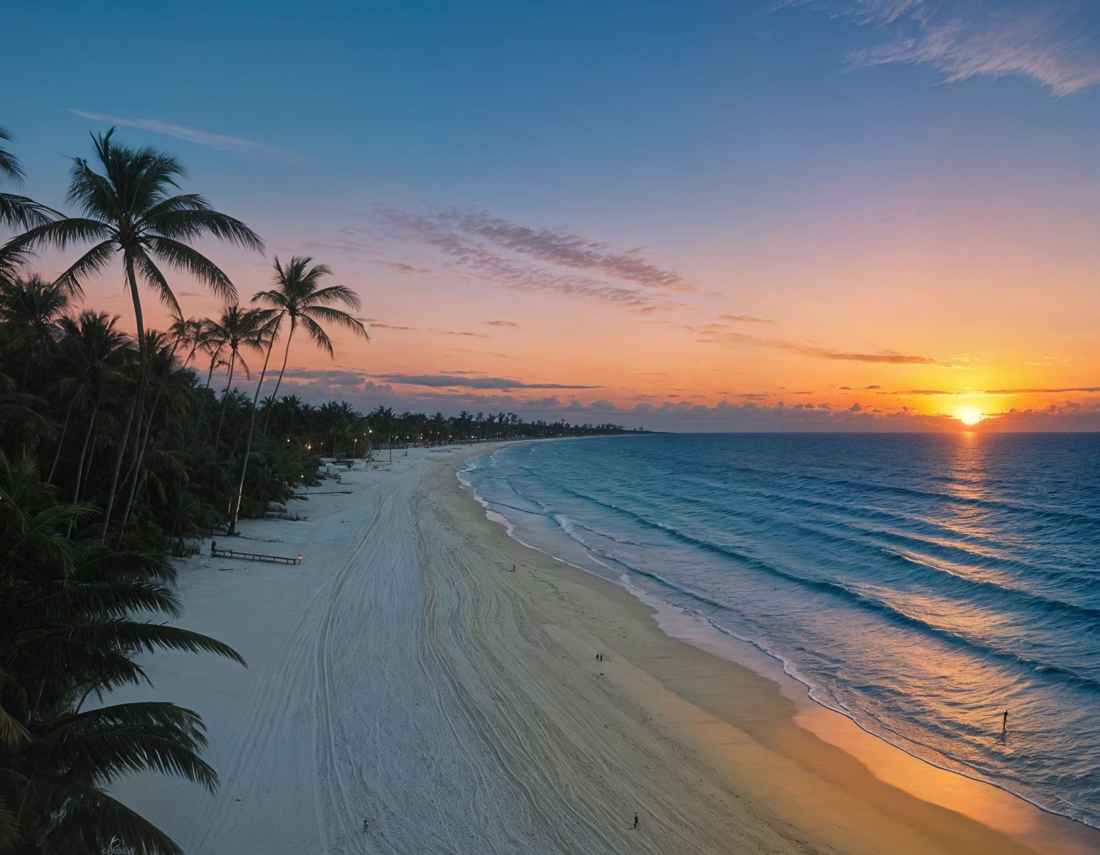 A Tropical Sunset with a Stylish Adventuress