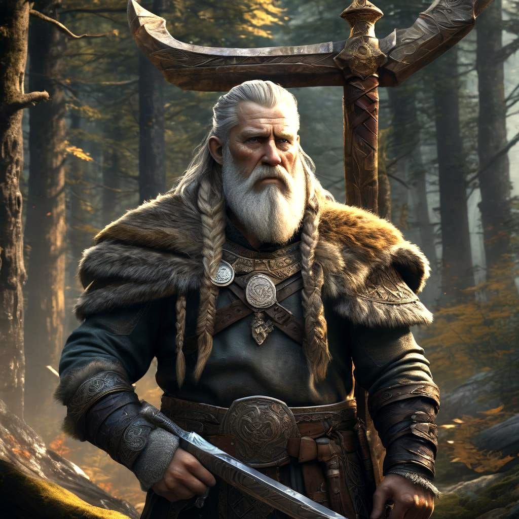 Detailed Viking Warrior with Great Sword