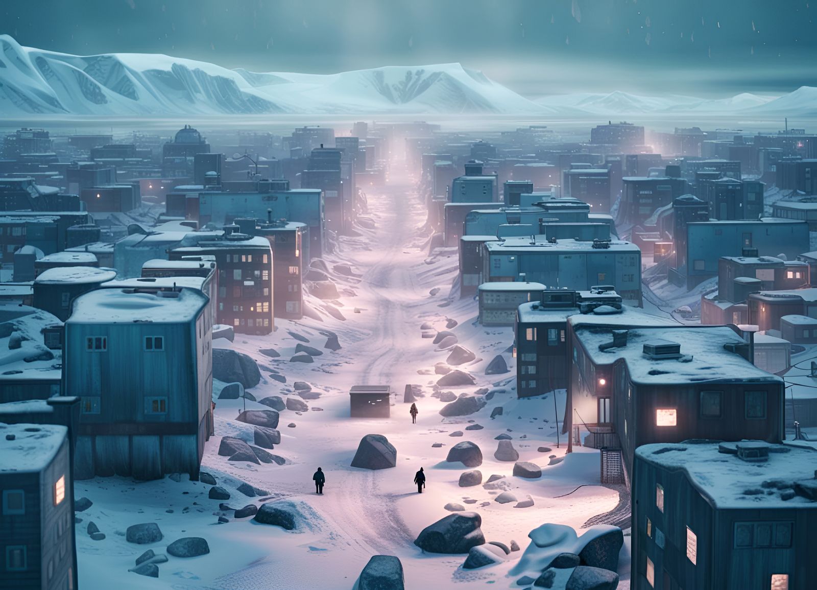 Cyberpunk Megacity in Arctic Canada: Dystopian Sci-Fi