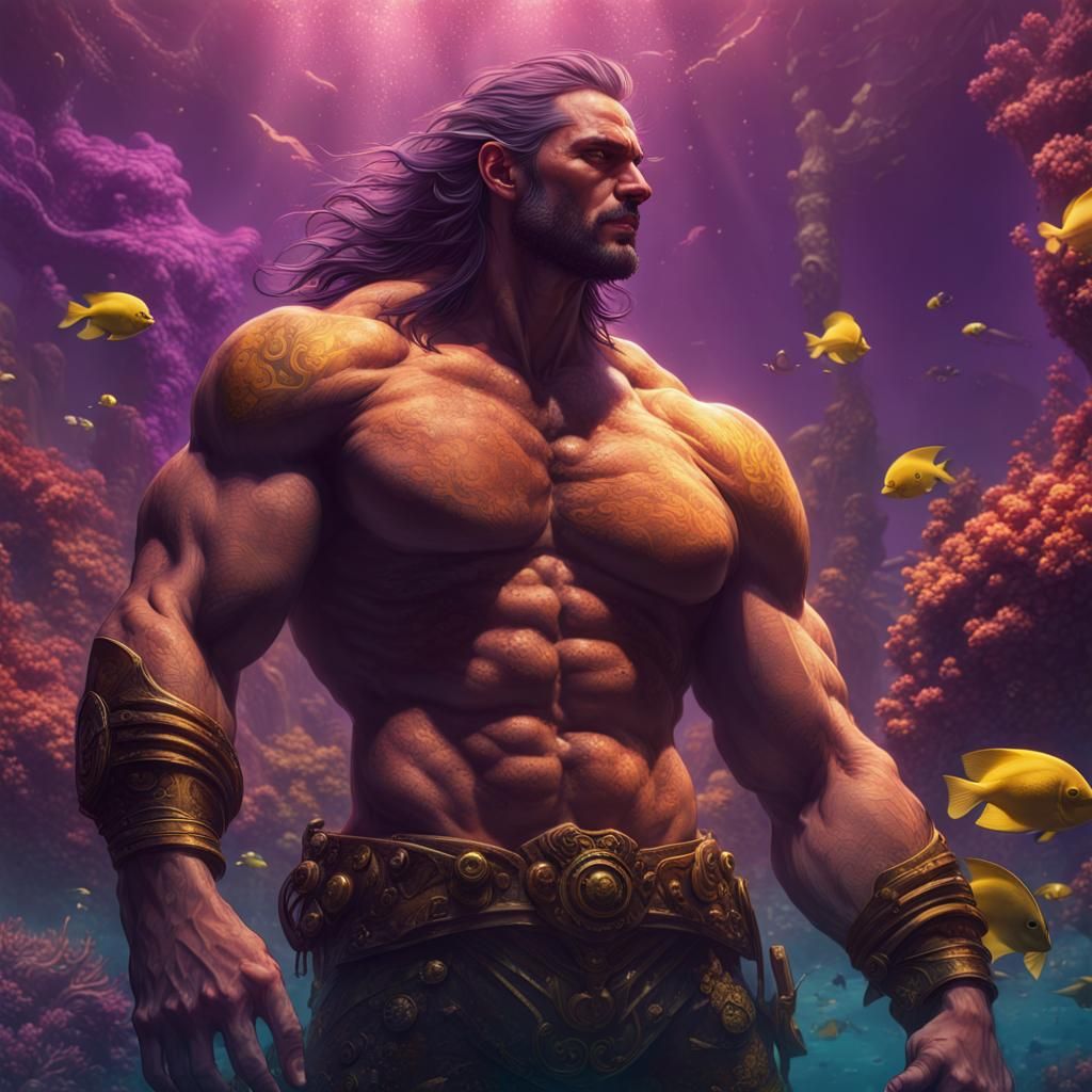 Underwater Muscle Men: Dark Fantasy Concept Art