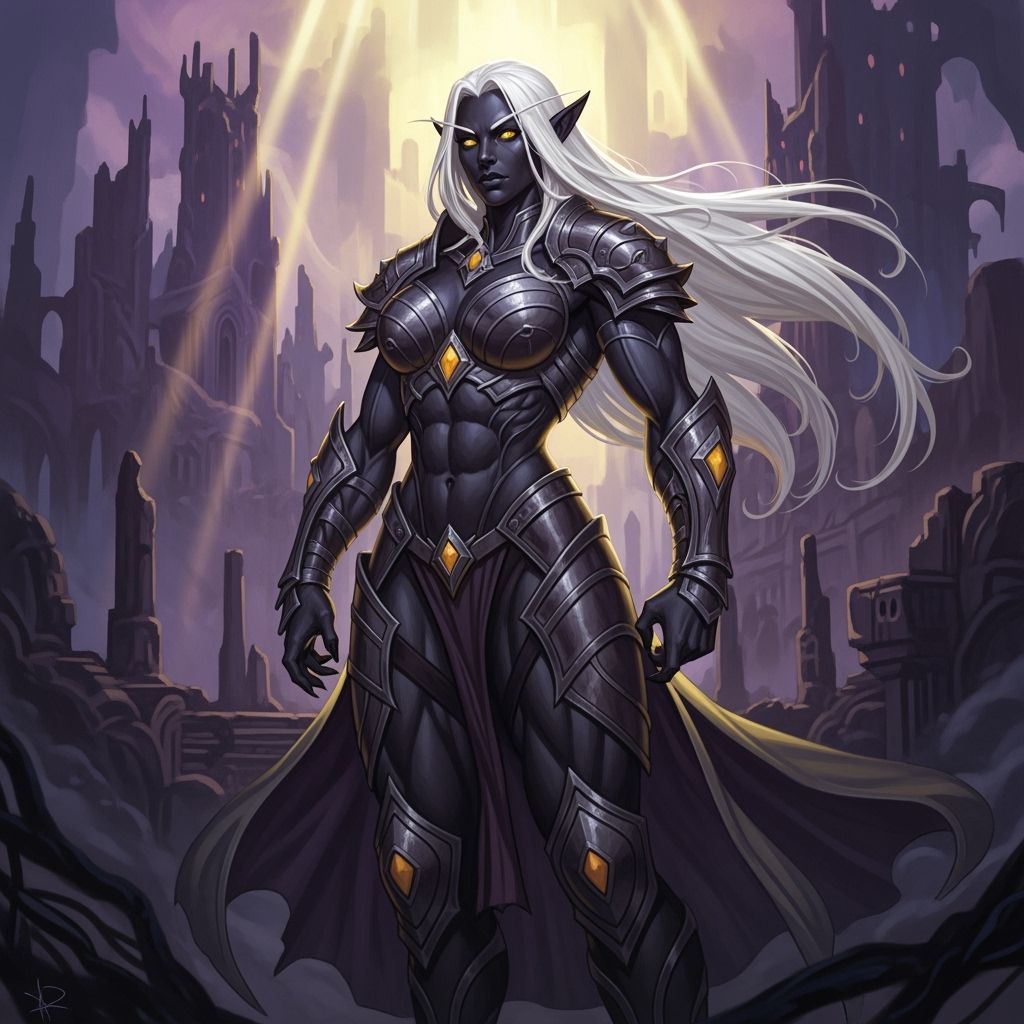 Muscle-Bound Drow Elf Masterpiece in Dark Fantasy Style