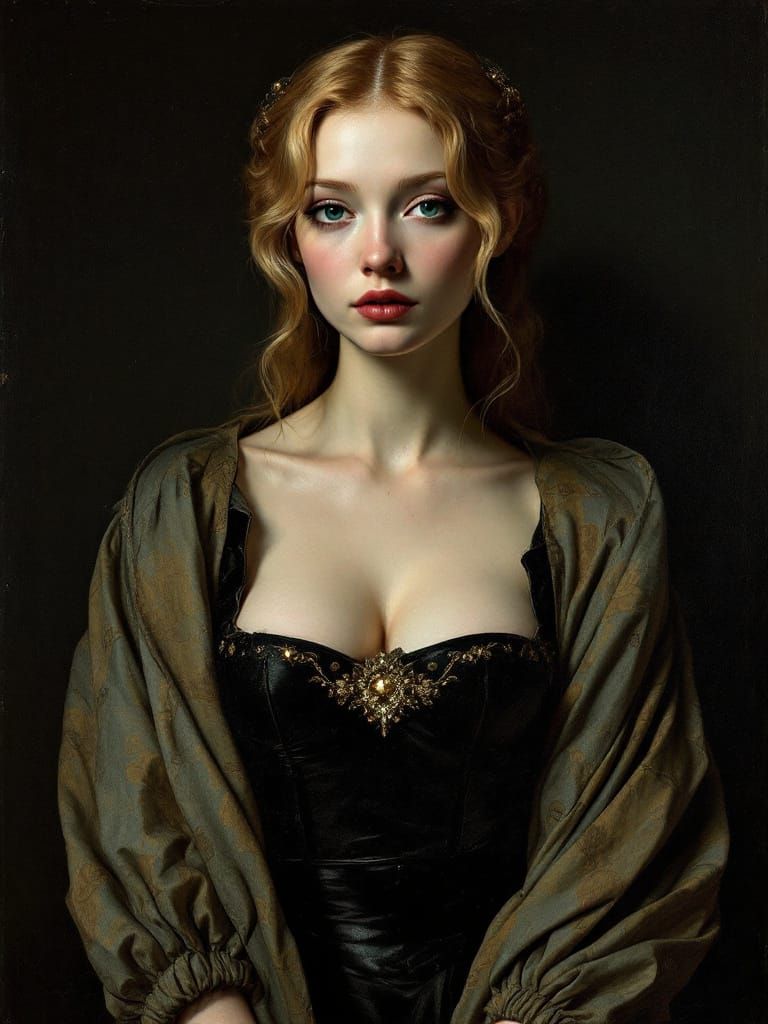 Renaissance Courtly Portrait with Luminous Oil Glazing