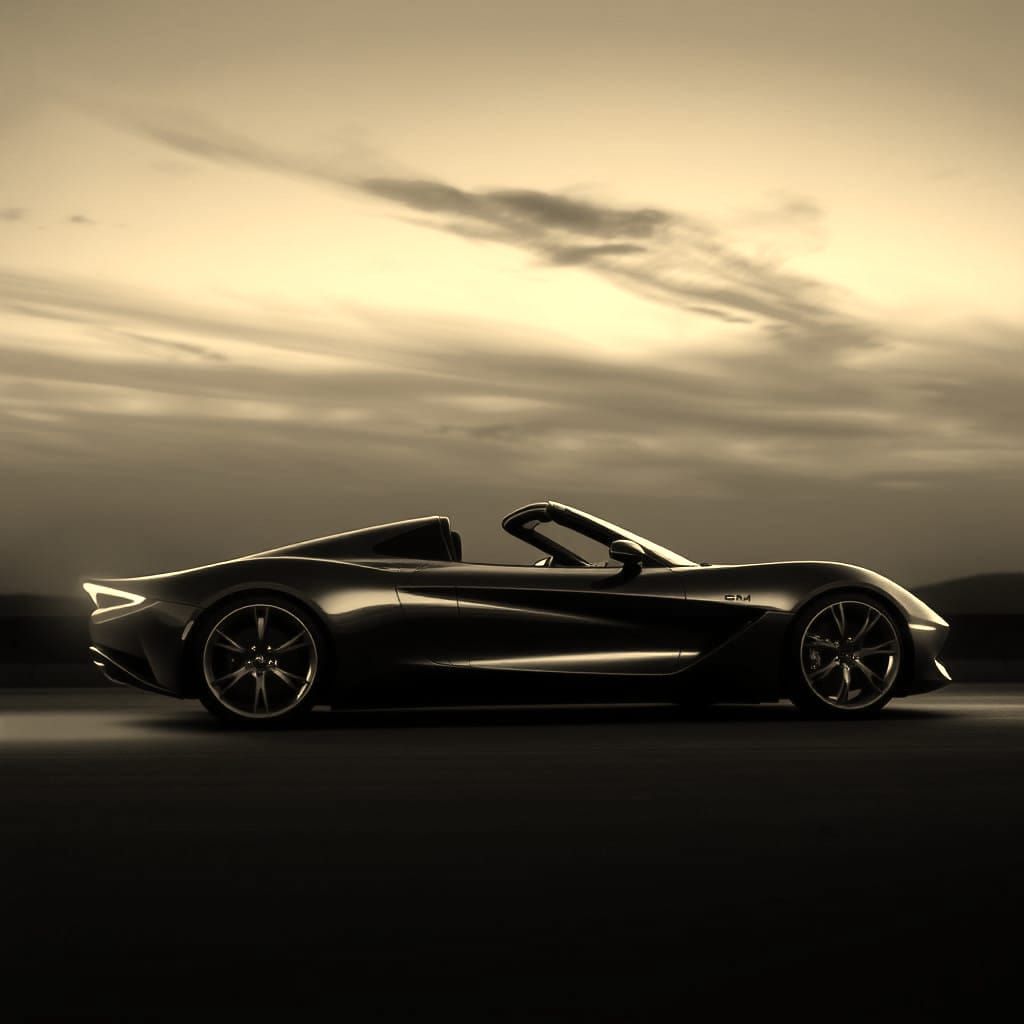 Electric Sports Car in Hyper Realistic Hyper Colorful Style