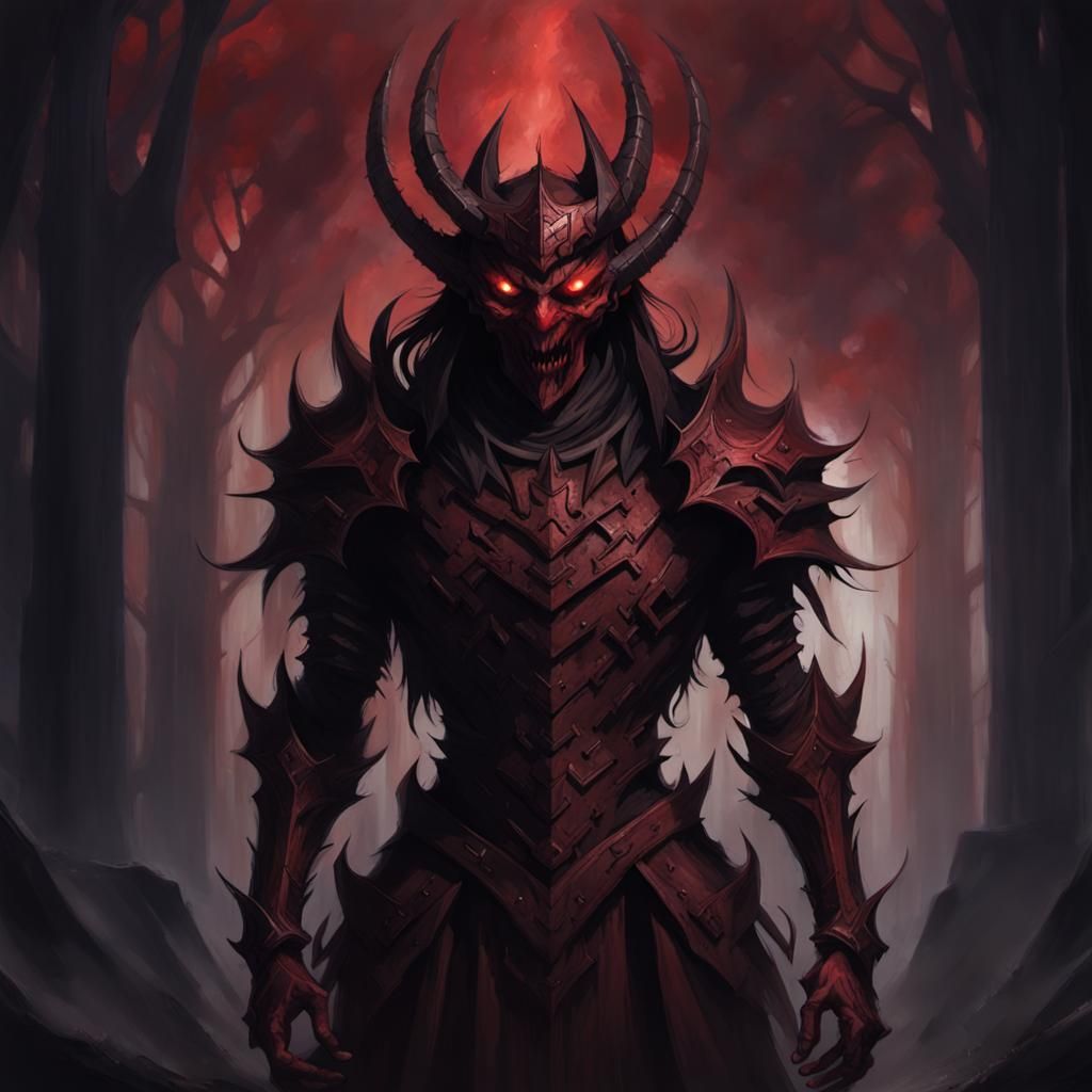 Demonic Red Figure Embodiment of Chaos