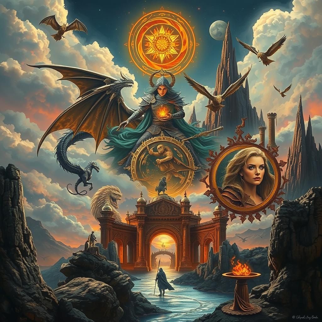 Epic Fantasy Landscape with Dragon Reborn