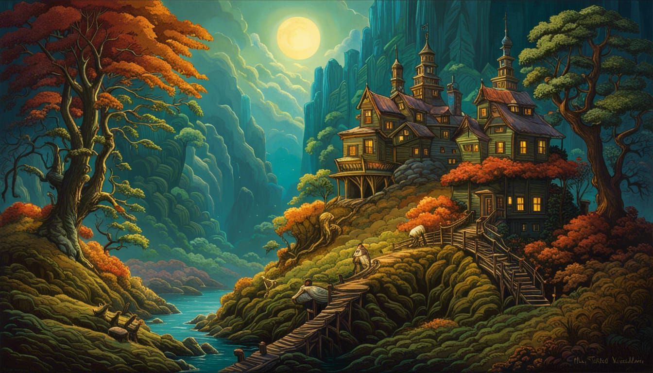 Colorful Surreal Museum Concept Art