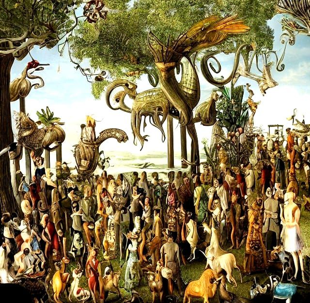 Futuristic Earth Cocktail Party with Alien Beings