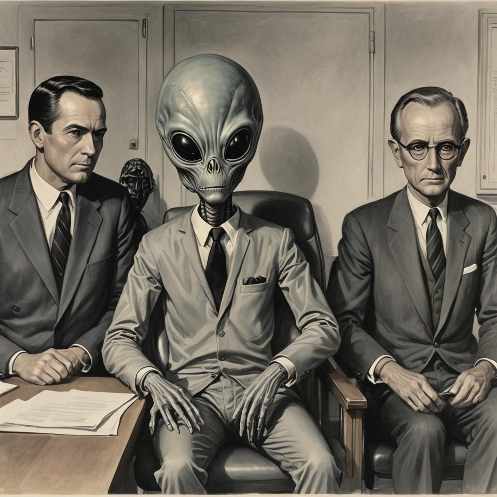 Secret Meeting: Gray Alien and US Officials