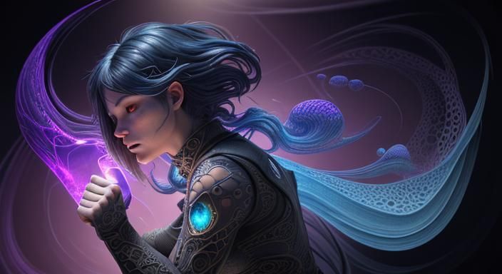 a woman smashing an hourglass with her fist, infinite time, ...