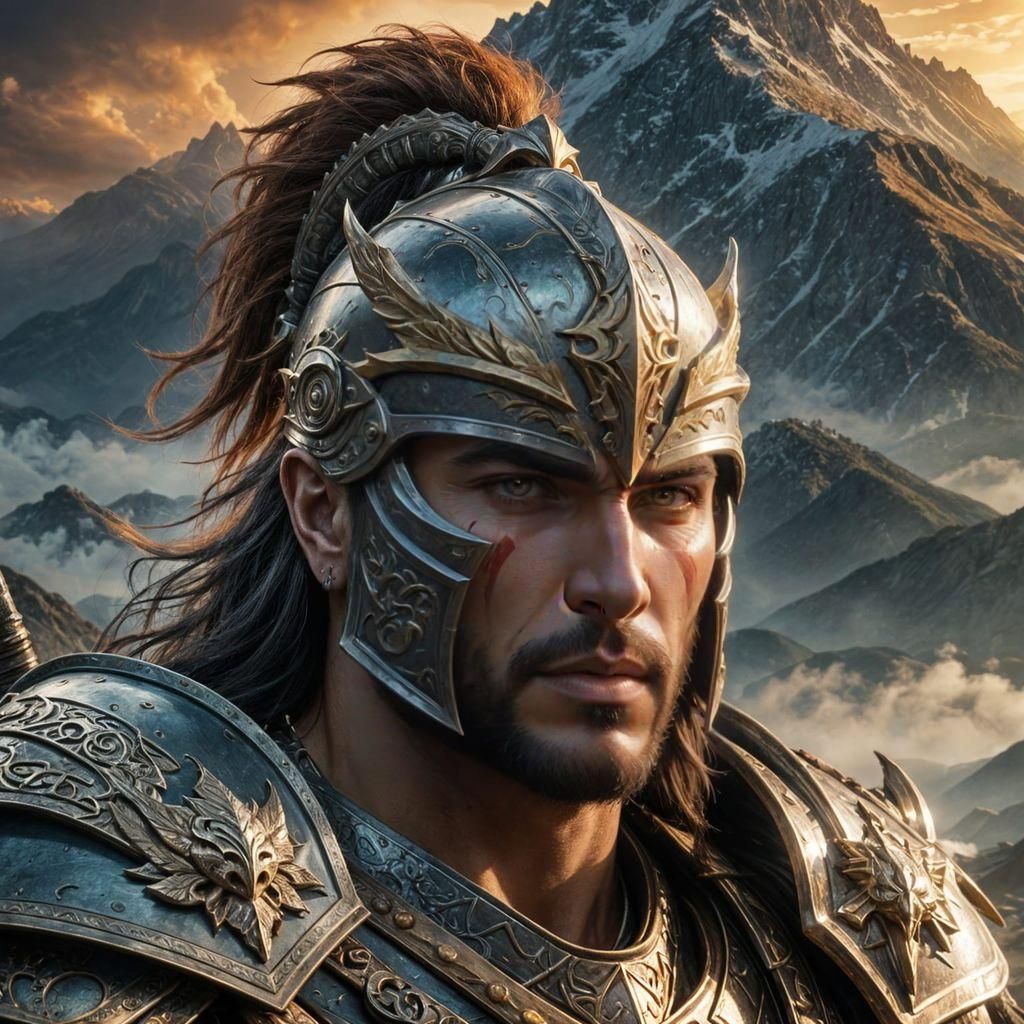 Epic Warrior Portrait with Dynamic Lighting