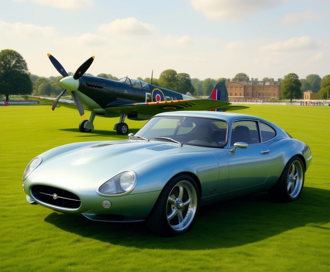 Jaguar E-Type Restomod and Spitfire at Goodwood Revival