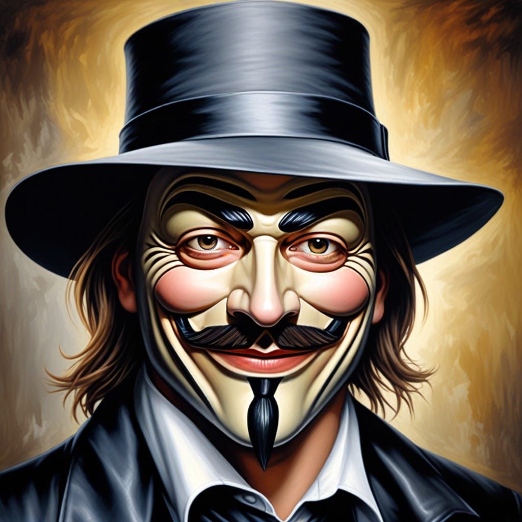 Guy Fawkes with Dashing Oil Painter's Moustache