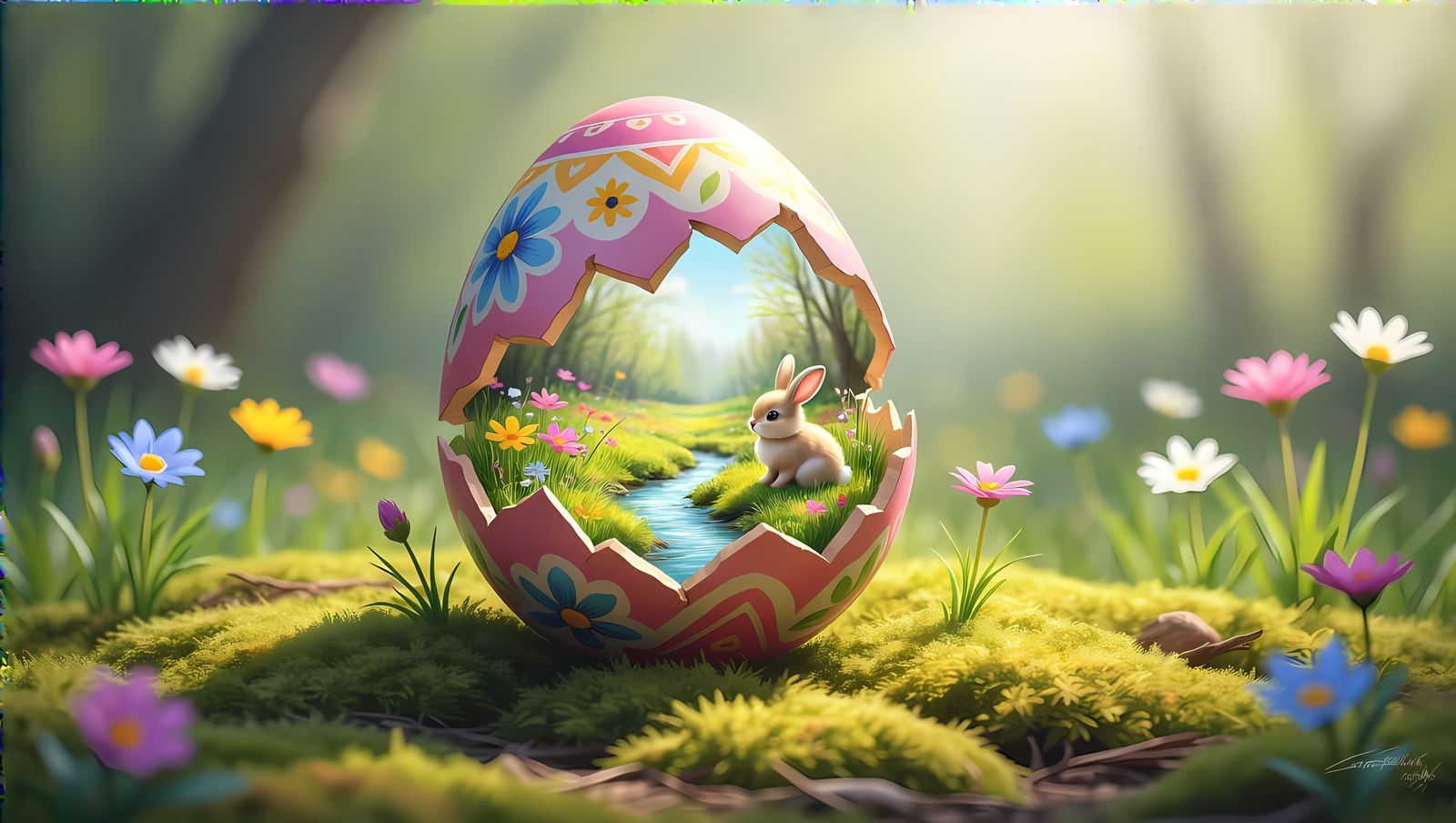 Surreal Easter Egg Unveils Hidden Spring Meadow