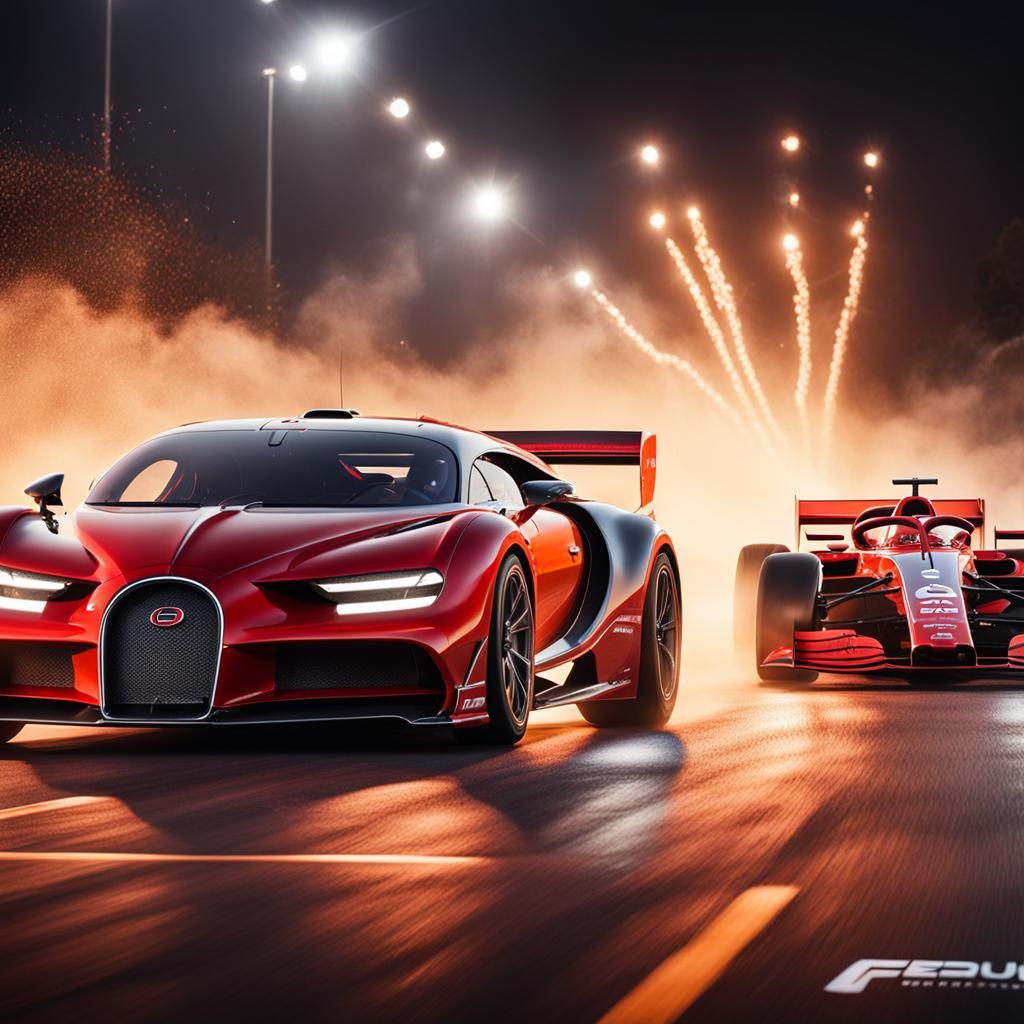 Bugatti W16 vs Ferrari SF90 F1 Race