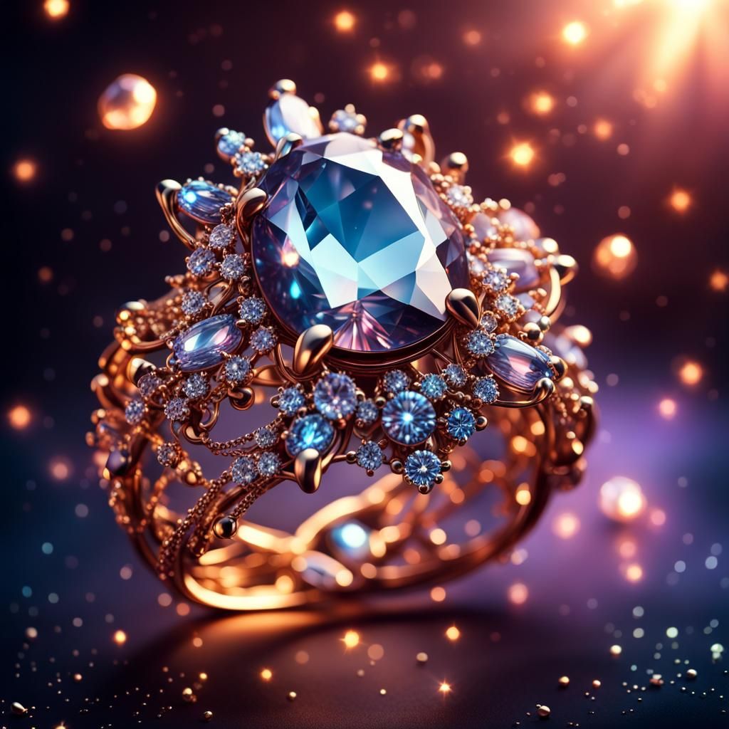 Glowing Gradient Gem Constellation Jewelry in HDR