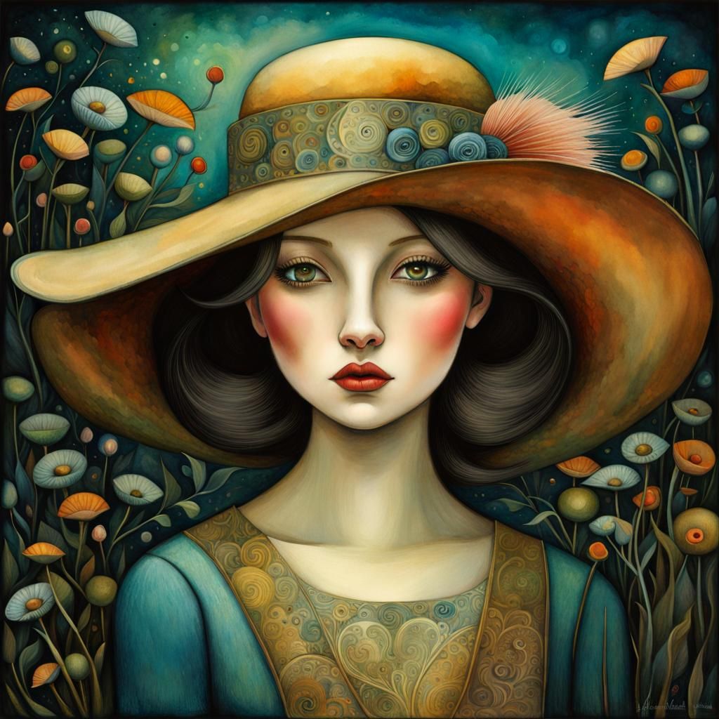 The girl with the hat