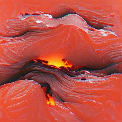 Dramatic Lava Flow From Volcano