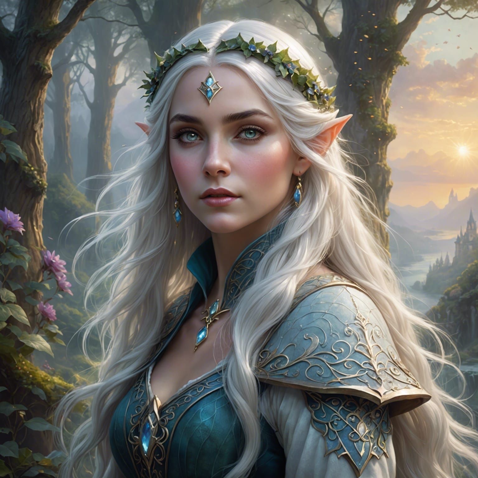 Ethereal Elf Princess Portrait in Fantasy Style
