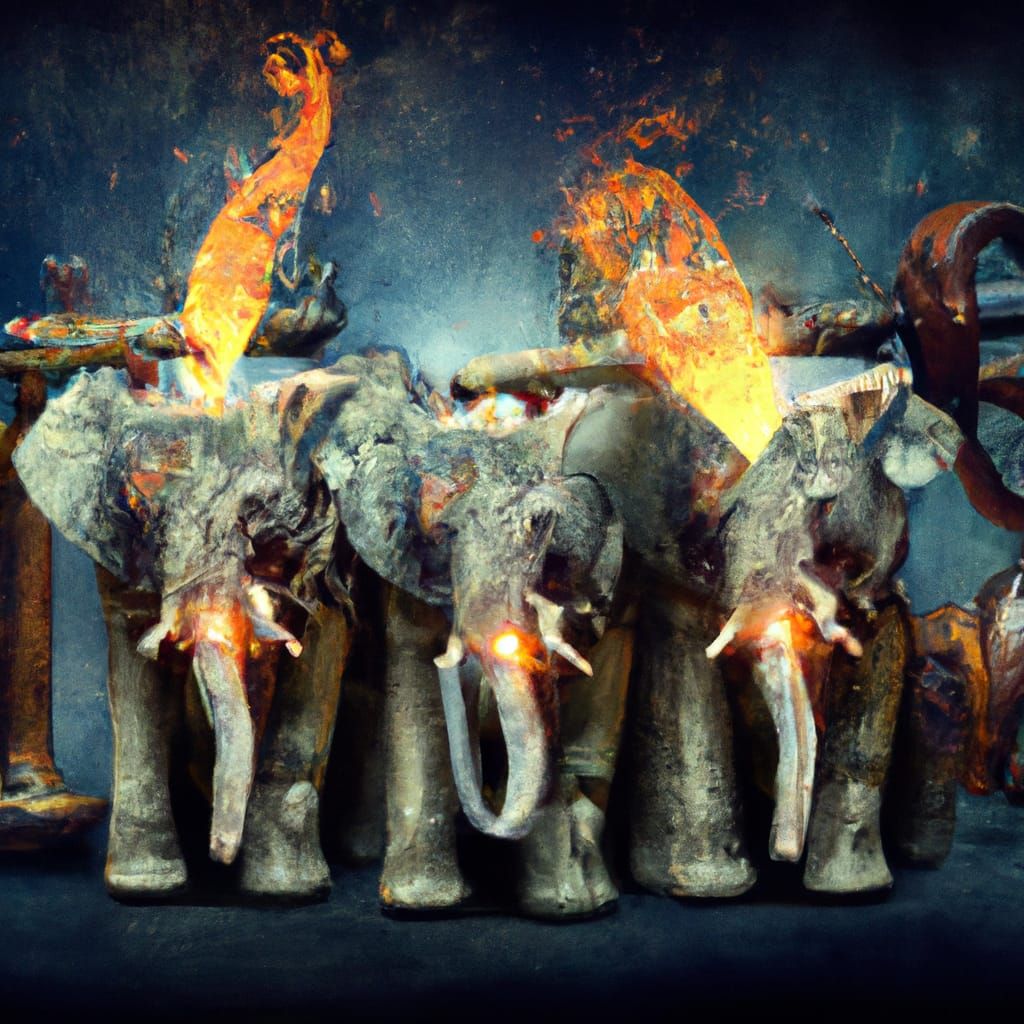 Steampunk Elephants Use Haunted Flaming Mixers