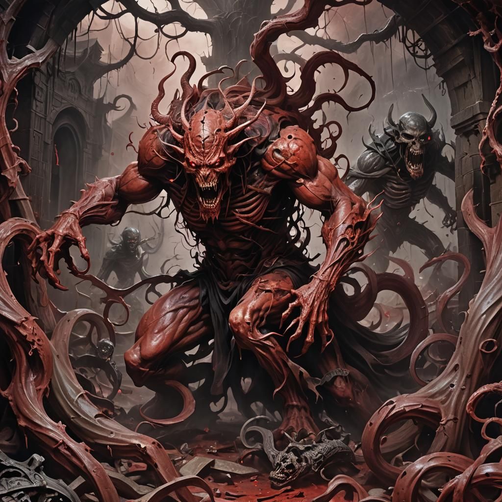 Grotesque Demon in Dark Realm, Visceral Realism