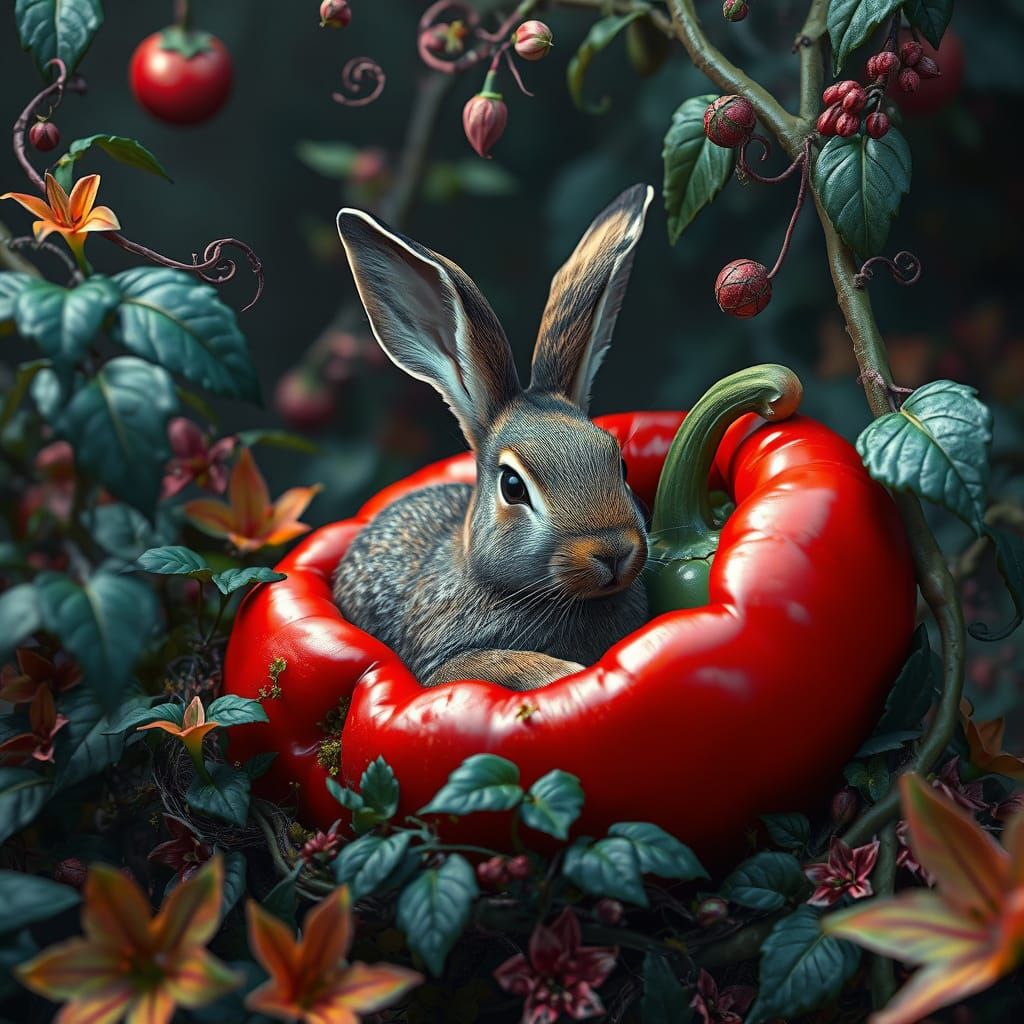 Mystical Hare in Pepper Fantasy Realm