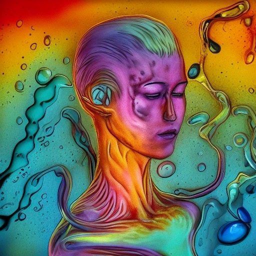 Surreal Liquid Human Form