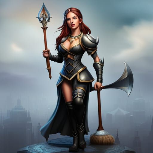 worrior Maid in high heel boots