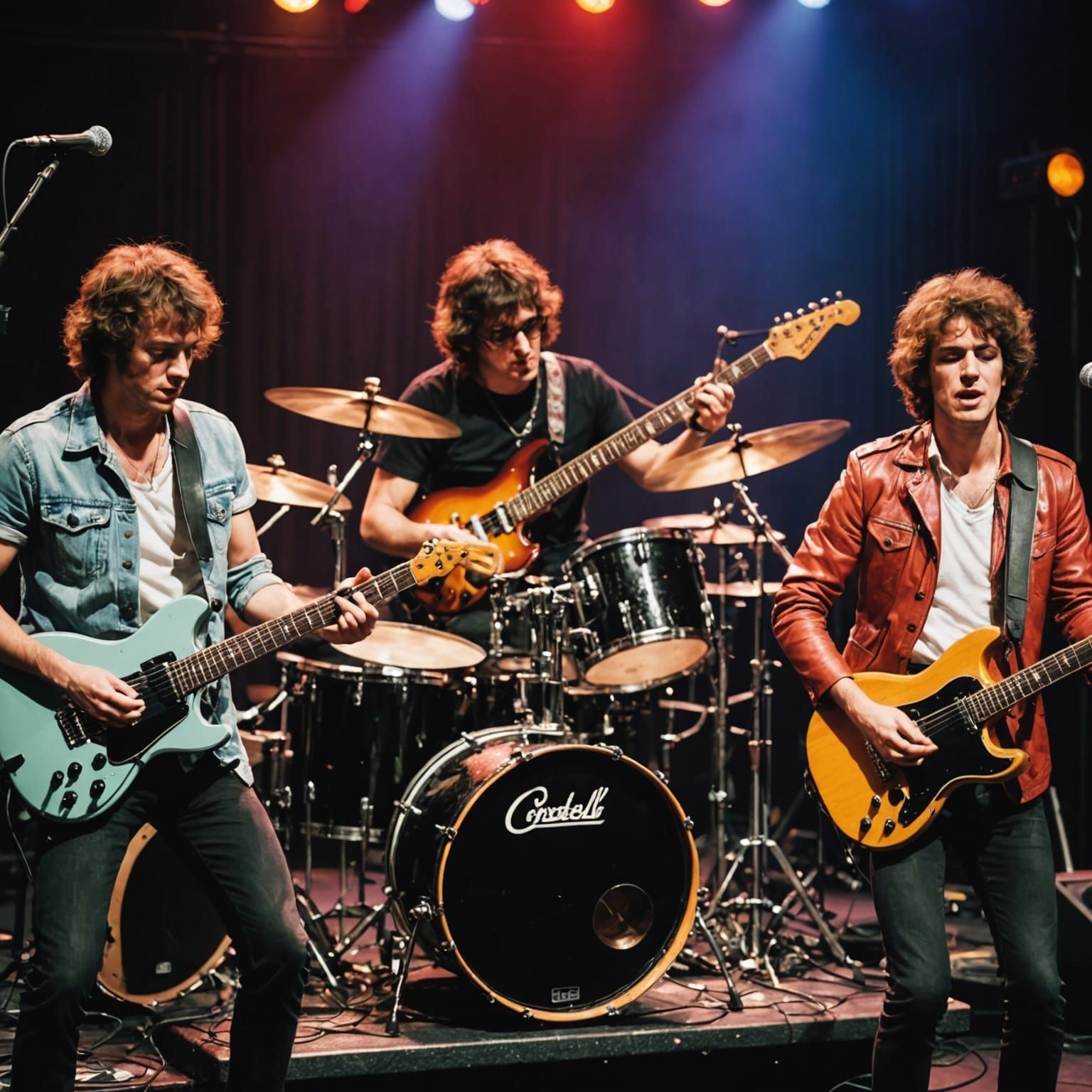 Playing in a rock and roll band