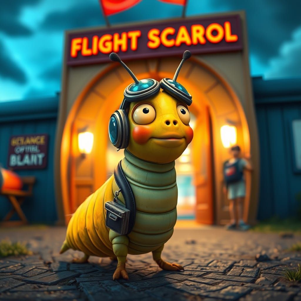 Caterpillar's First Day at Flight School