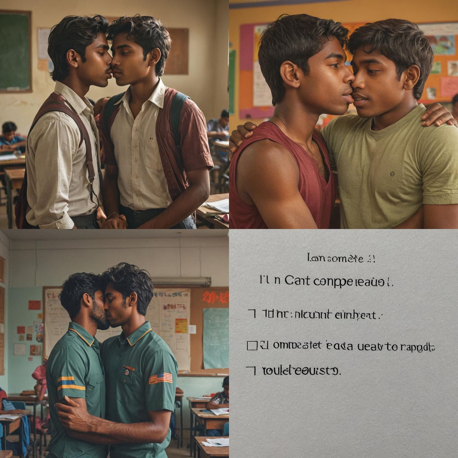 Hyperrealistic Image of Two Men Embracing