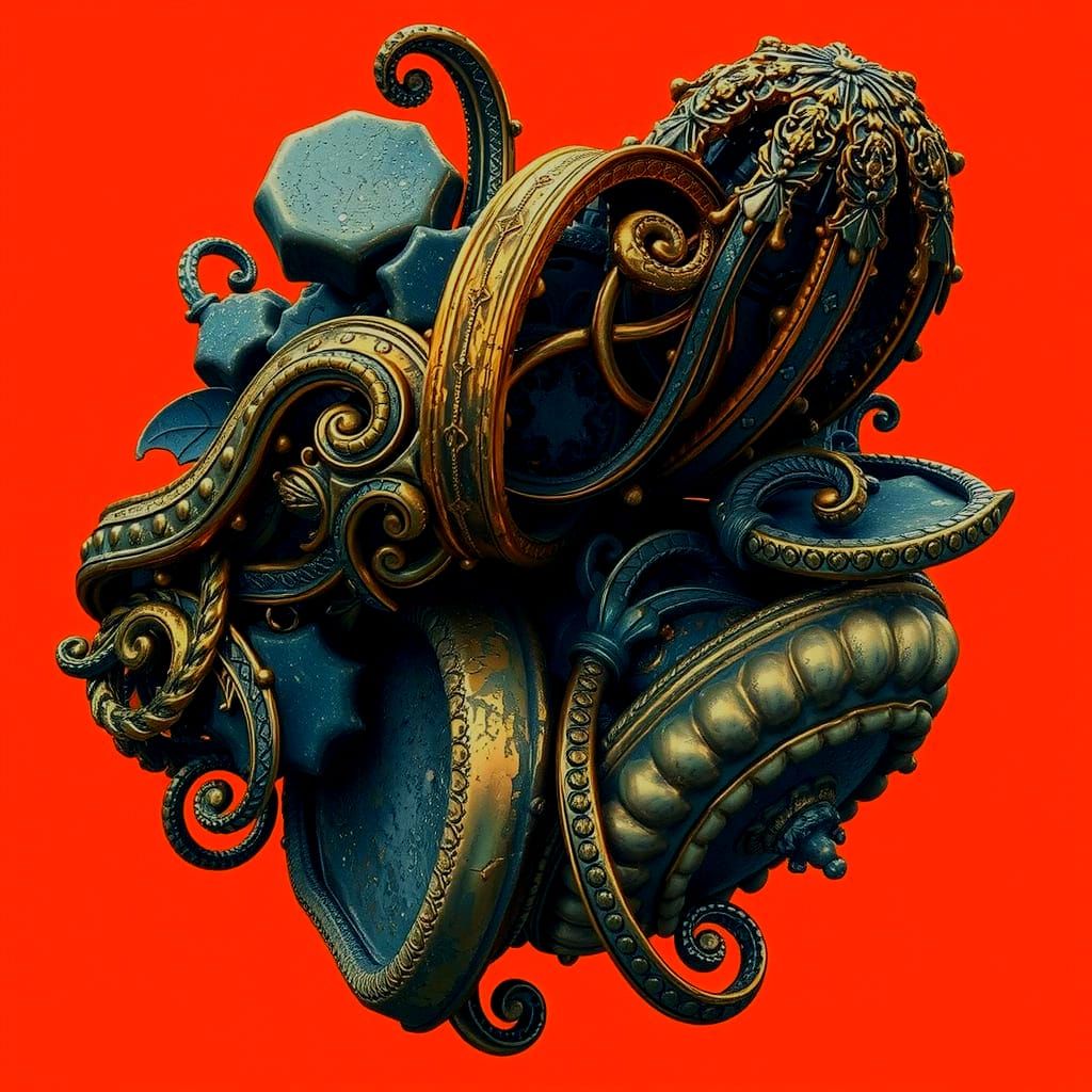 Opulent Gold and Silver Filigree with Shimmering Light