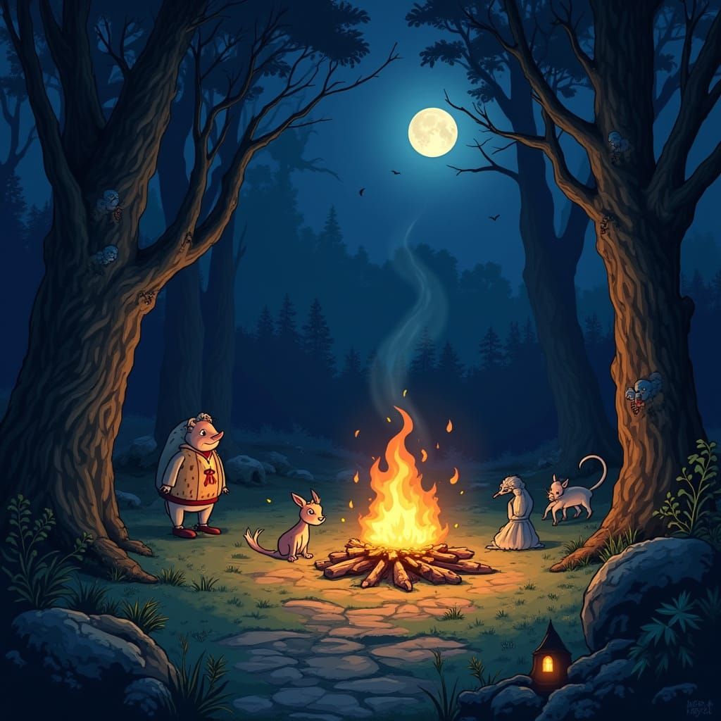 Whimsical European Cartoon Animation: Colorful Candy Cottage...