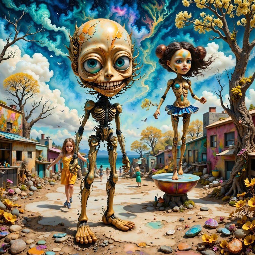 Humanoid Tree Man Dancing in Harlem, Hyperkraximalismus Styl...