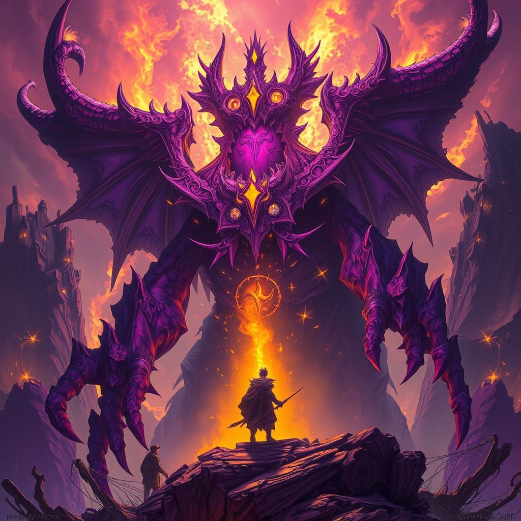 Colossal Dark Fantasy Manifestation with Dynamic Lighting