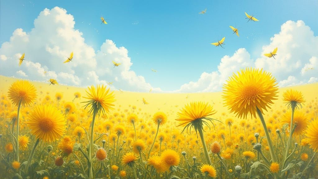 Surreal Dandelion Field in Epic Impressionist Style