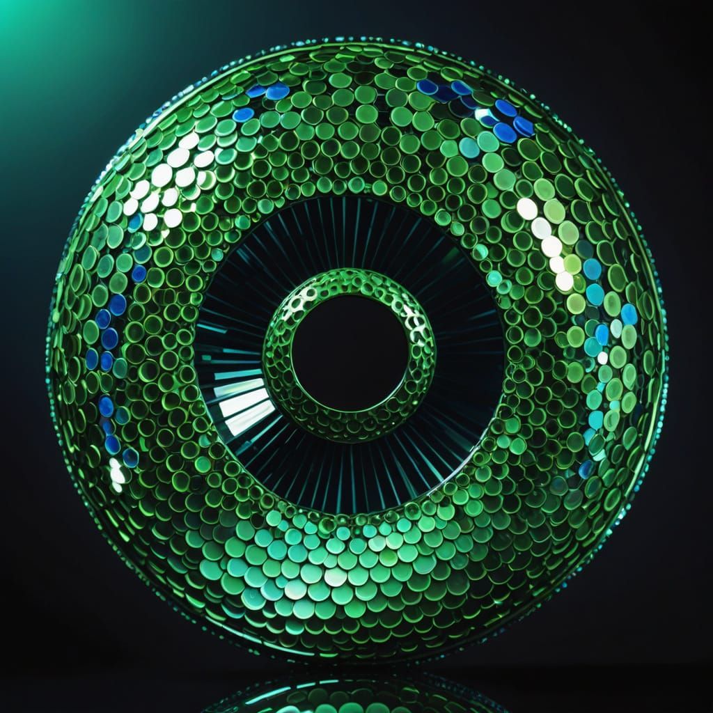 Luxurious Green Sequin in Vibrant Pop Art Style