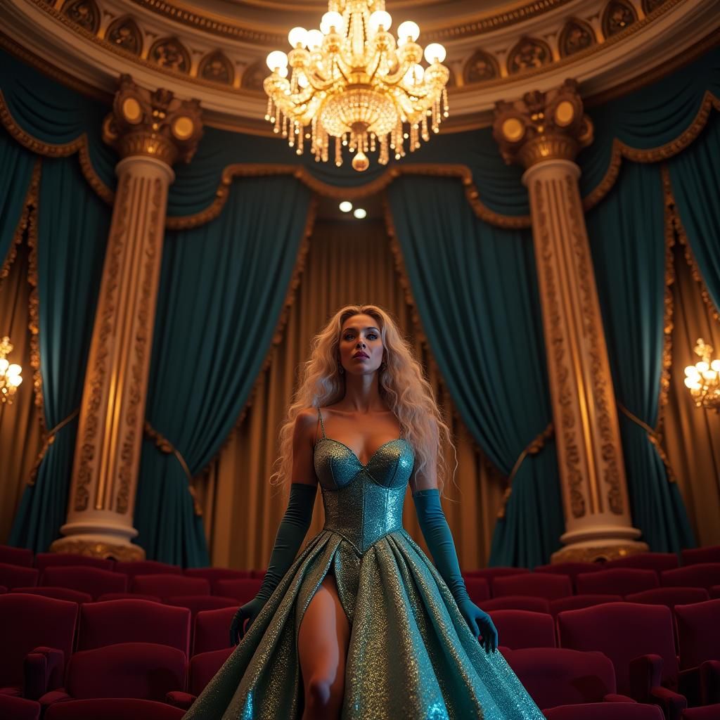 Shakira Poses in Opulent Baroque Opera House