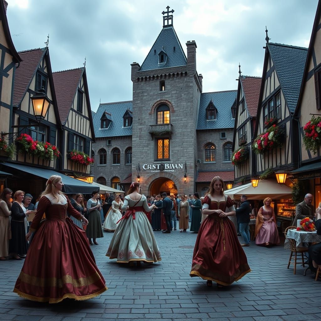 Medieval Scene in Flanders Style