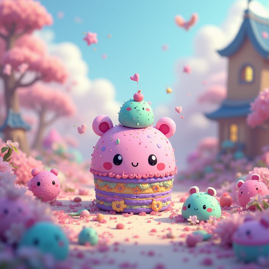Kawaii Food Characters in Pastel Fantasy Art