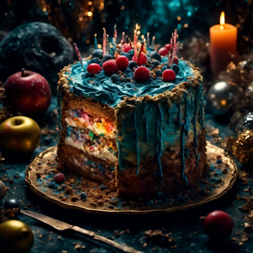 Appetizing Cake Hides New Year Cave Celebration