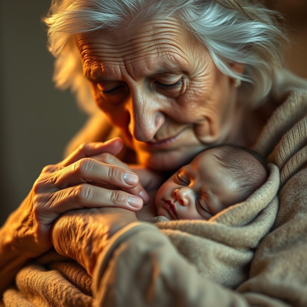A Grandmother's Gentle Love in Soft Focus