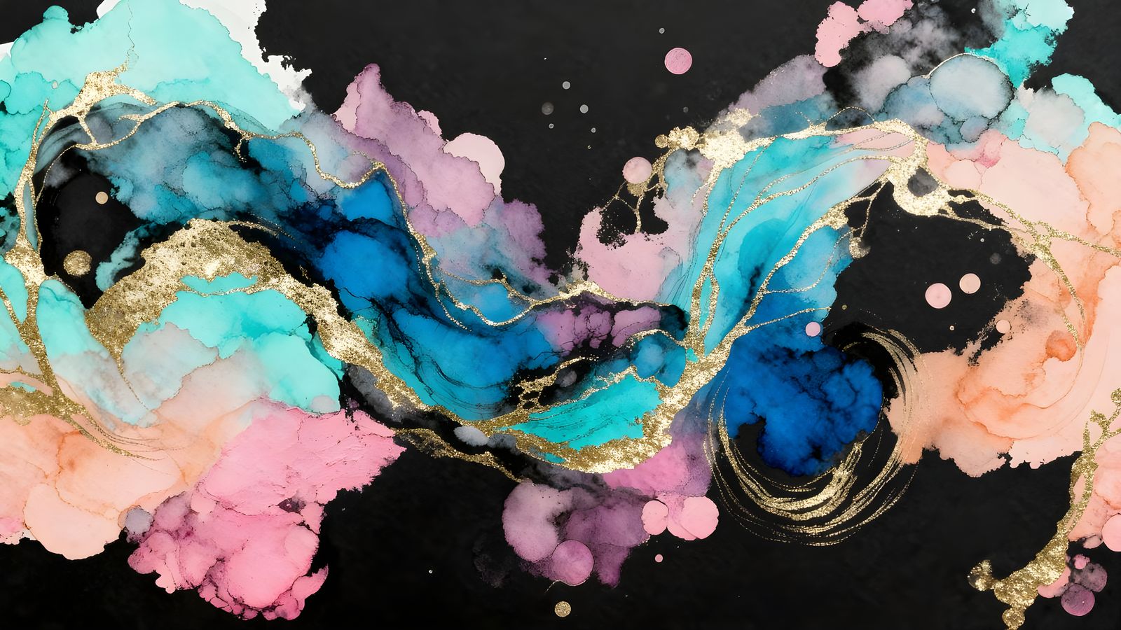 Alcohol Inks Marbling Art on Vantablack Paper