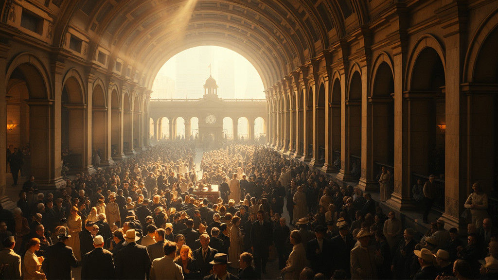 Underground Cityscape Contrasted with Modern Metropolis