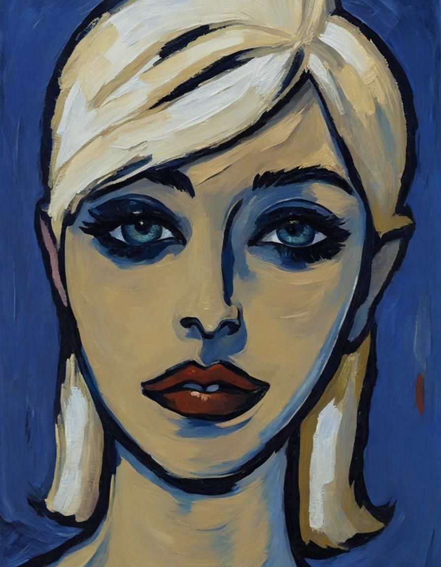 Stunning Woman in Post-Impressionist Impasto Oil Painting