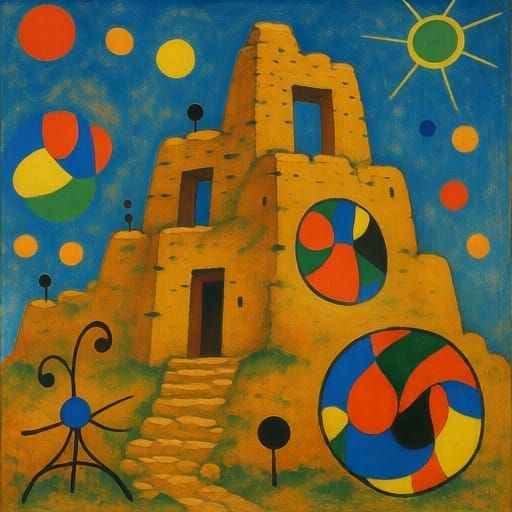 Inca Lost City in Abstract Artistic Style