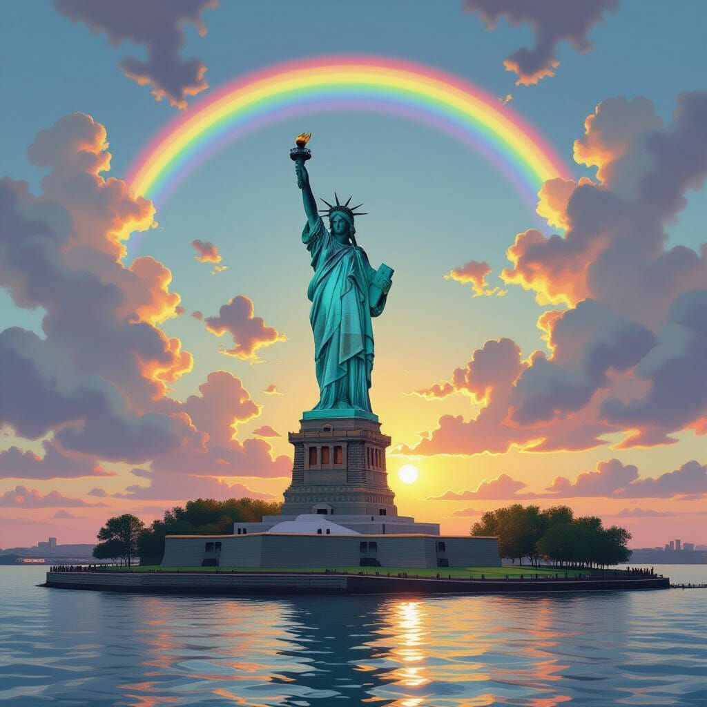 Statue of Liberty in Art Nouveau Style