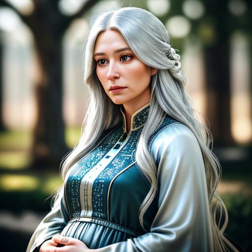 Ethereal Pregnancy Portrait in Cinematic Style