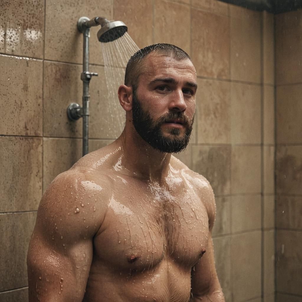 Hunks in the shower. Series I